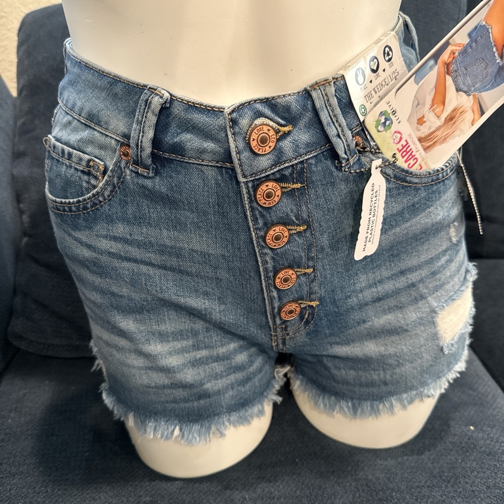 Peace‎ love eco high rise denim shorts